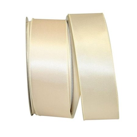 RELIANT RIBBON Reliant Ribbon 92575W-810-40K Satin Value Wired Edge Ribbon - Ivory - 2.5 in. x 50 yards 92575W-810-40K